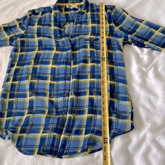 Kut from the Kloth plaid sheer shirt - Picture 5 of 7